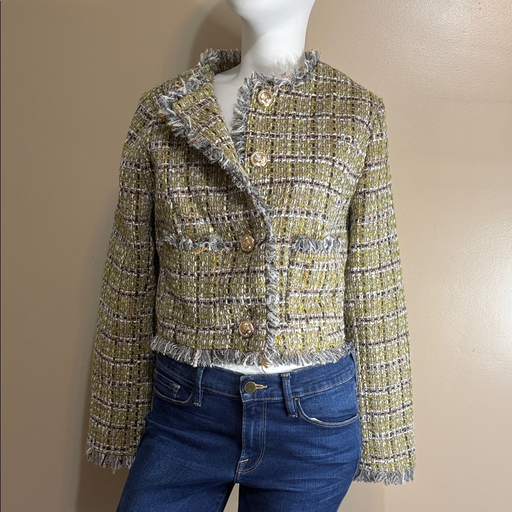 Walter Baker Green and Gray Tweed Blazer